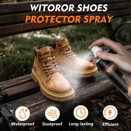 WITOROR Protect Shoe Protector Spray, Suede Protector Spray 10.56 Oz, Rain & Stain Waterproof Shoe Spray, Nano Protection for Sneaker, Suede, Leather