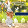 AuldHome Rabbit Statue with Carrots (13-Inches); Large Easter Decor Farmhouse