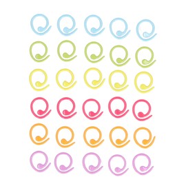 MUNEFE 30Pcs Knitting Stitch Rings, Metal Stitch Marker Knit, Larg Eye Blunt Needles for Knitting Quilting Sewing Craft Random Color