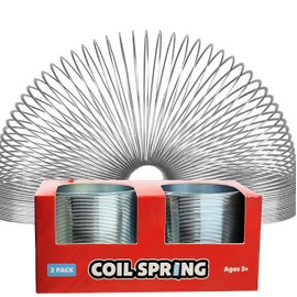 Silver Metal Coil Spring, Goody Bag Fillers, Party Favor for Kids, Variety of 2.4" (60mm) Individually Boxed (2-Pack)
