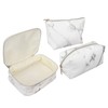 3Pcs Women Cosmetic Bag Marble Print Makeup Case Storage Handbag