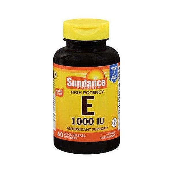 SunDance Vitamins High Potency E 1000 IU, 60 Softgels Each (1)