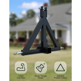 KYBOLT 3 Point Trailer Hitch 2" Receiver Quick Hitch Compatible with Category 1 Tractors,Heavy Duty Tractor Drawbar Hitch Adapter Compatible with Kubota,John Deere,BX,LM25H,WLM Tractor,Obsidian