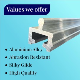 KC Hardware Aluminium Sliding Screen Door Track - Replacement for Patio Doors, 48 Inches, Silvery Aluminium Alloy