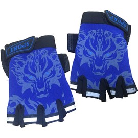 Children's Cycling Gloves Bike Fingerless Glove for Boys and Girls Cycling Gloves Finger Gloves for Sports Mountain Biking Climbing Skating Road Bike Black