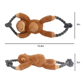 Kattypet Plush Squeaky Dog Toys - Durable Cute Animals Toy for Indoor Play with Small, Medium and Large Dogs (Monkey), pink