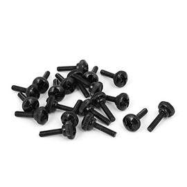 Sourcingmap M3 x 12mm Knurled Phillips Head Thumb Screw Black 20pcs for Computer PC Case