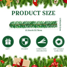 40 Pieces Christmas Tree Garlands Artificial Xmas Tree Branches Green Faux Tree Wreath Decorations Realistic Plastic Tree Branches Garland for Christmas Holiday Anniversary Wedding Garden Decoration