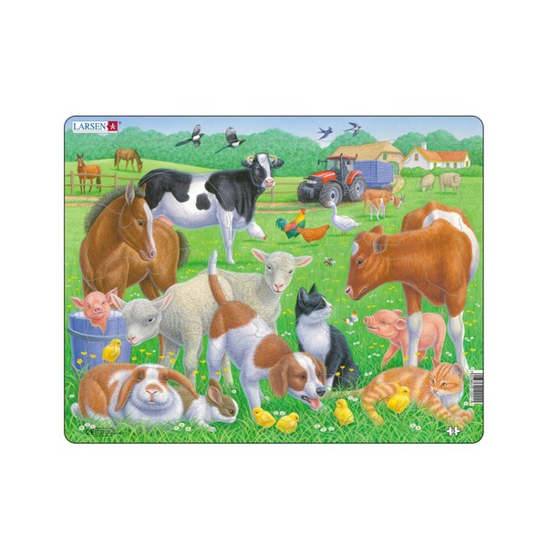 Larsen FH35 Animali domestici e animali da fattoria, Puzzle Incorniciato con 15 pezzi
