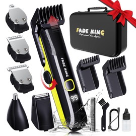 FADEKING® All in One Beard Trimmer with Adjustable Combs - IPX7 Waterproof Trimmer for Men, Hair Clippers, Nose Trimmer, Electric Razor Shaver for Mustache Nose Body Face Grooming, Gifts for Men