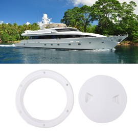 Akozon 6in Marine Deck Cover, Inspection Hatch Cover, Boat White Circular Inspection Hatch Deck Lid Deck Plate Hatch Cover Round White Non‑Slip Anti-UV Surface for Boat Yacht Marine Access