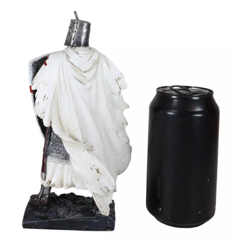 Templar White Cloak Medieval Crusader Swordsman Knight W/ Cross Shield