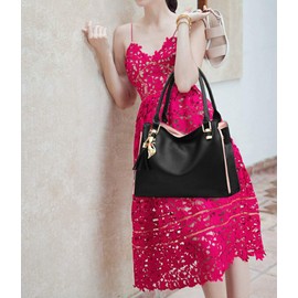 BUKESIYI CCDE77157 Women's Shoulder Bag Handbag Women's Small Shoulder Bag Weekender Patent PU Leather, black, BUKESIYI Bag