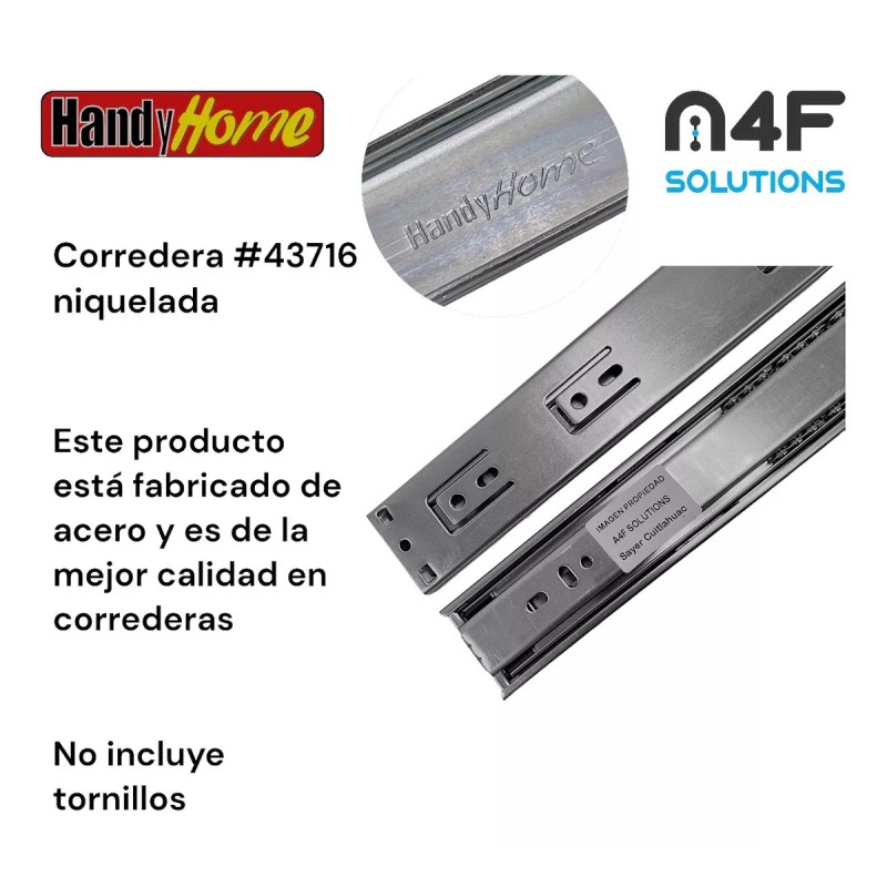 Handyhome Corredera Cajón Handyhome 40cm X 4.5cm 2paquetes 4pz 43716