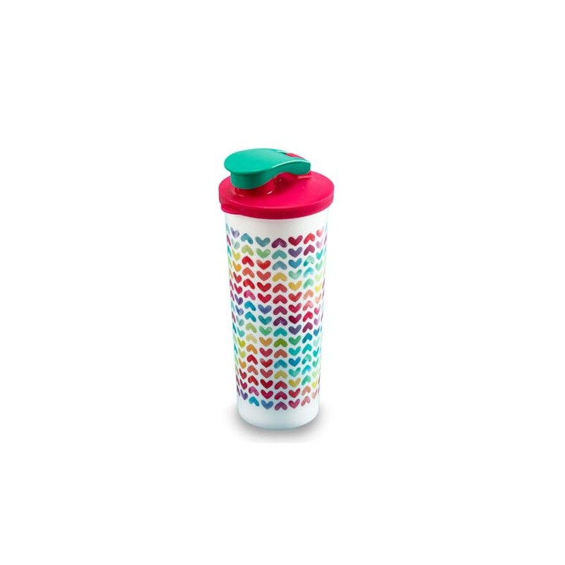 Guateplast Set de 3 Vasos con Tapa de Plástico