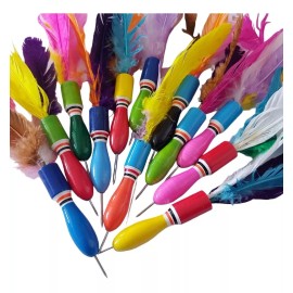 Singex Set De 12 Dardos Lanzadores Artesanales Plumas Madera