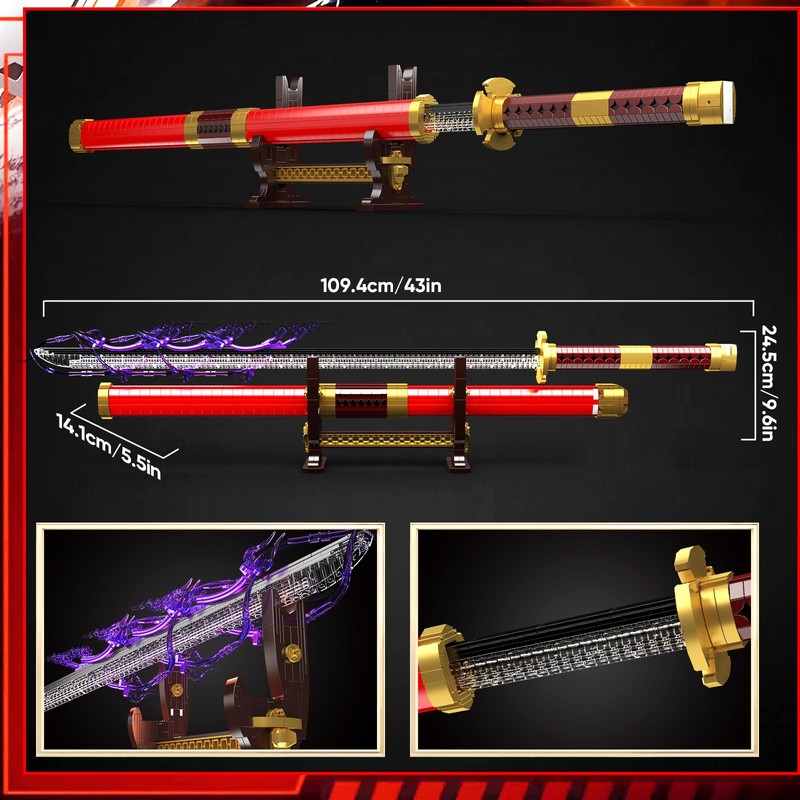 Mould King 10259 Zoro Sword Building Toy, Anime Cosplay Swords