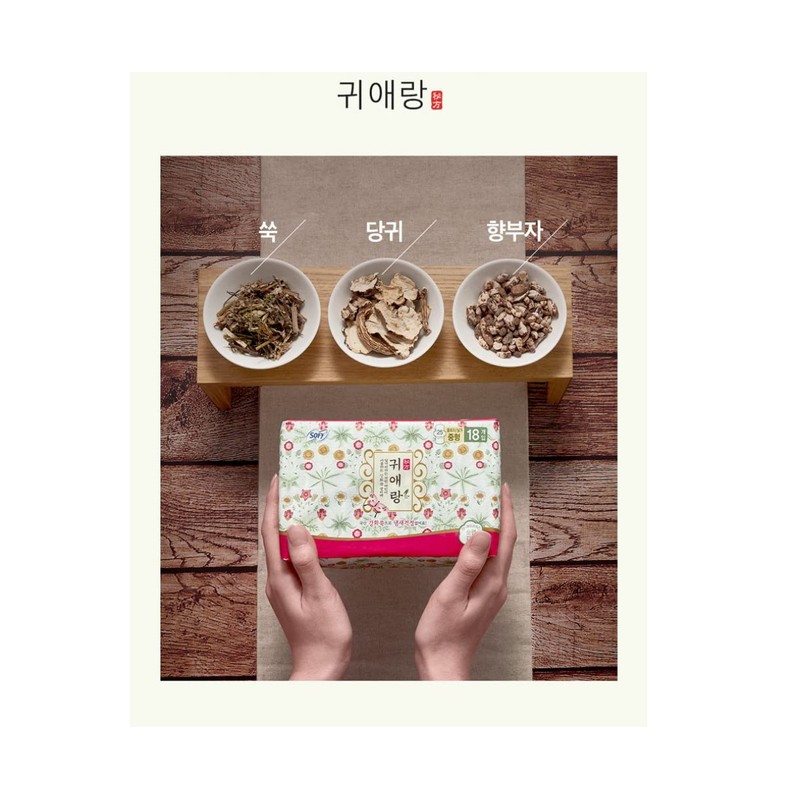 TG153 Sofy Body Fit GUIERANG Korea Herbal Sanitary Pads,Medium 9.8inch(25cm),20pcs