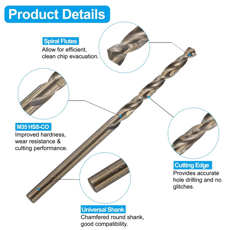 sourcing map Tap and Drill Bit Set, 4pcs M4 x
