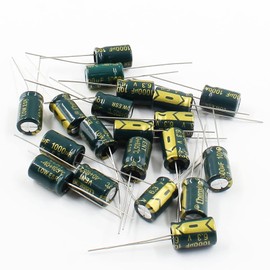 Cionyce Condensadores electrolíticos radiales de aluminio para TV, LCD, radio, microondas, juegos, 20 unidades, 6.3 V, 1000 uf, para TV, LCD, radio, microondas y juegos (8 x 12 mm)