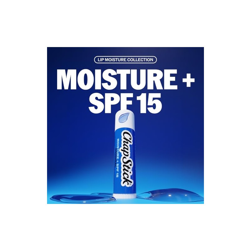 ChapStick Moisturizer Original Lip Balm Tubes, SPF 15 and Skin