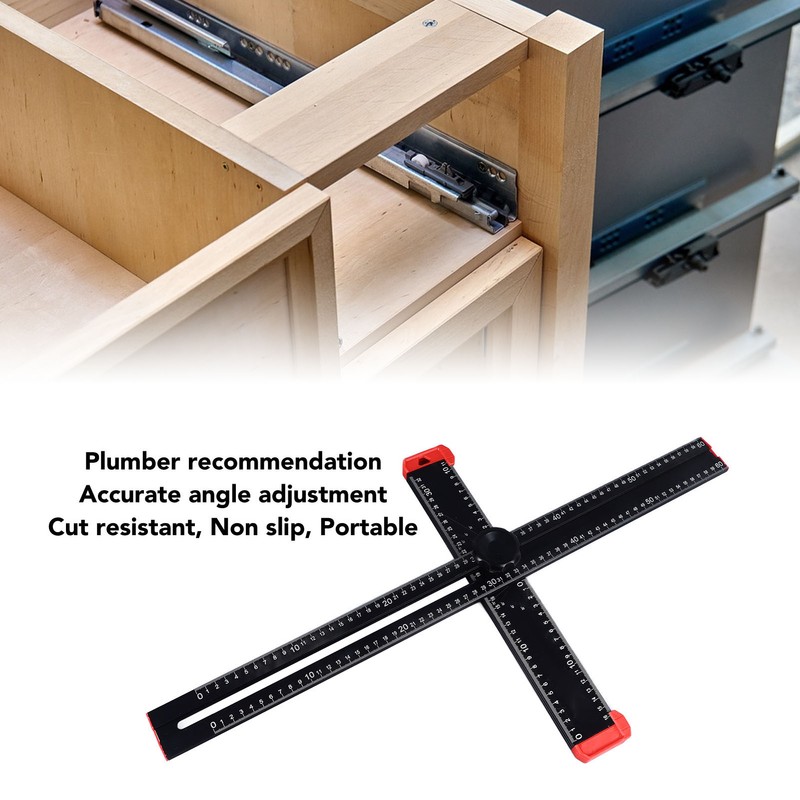 Adjustable T Square Measuring Tool for Layout 2 in 1