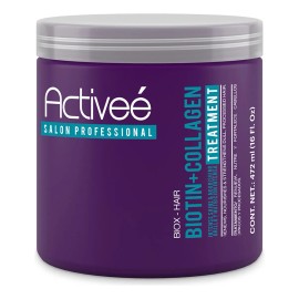 Tratamiento Capilar Activee Professional Biotin+Colagena Renueva Nutre y Fortalece Cabellos Opacos y Procesados Libre de Sal