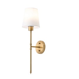 Wall Lamp Bronze Finish White Fabric Drum Shade Remote Control LED 2700K Soft Warm Light Wall Mounted Bedroom Contemporary StyleDefault: Default