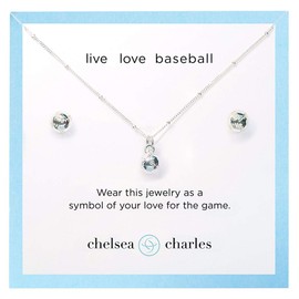 CC Sport Volleyball Charm Necklace - Silver