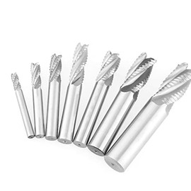 7 Pieces/Set 4 Flute End Mill 6-20 mm Roughing End Mill Set 20 mm HSS End Mill Cutter Roughing Chip Breaker Cutter