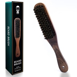 Beard Brush with Boar Bristles - Sakkal | High-Quality Wooden Handle | Beard Care for Men | Detangling, Smoothing & Antistatic | Perfect for Beard Styling & Beard Oil Distribution