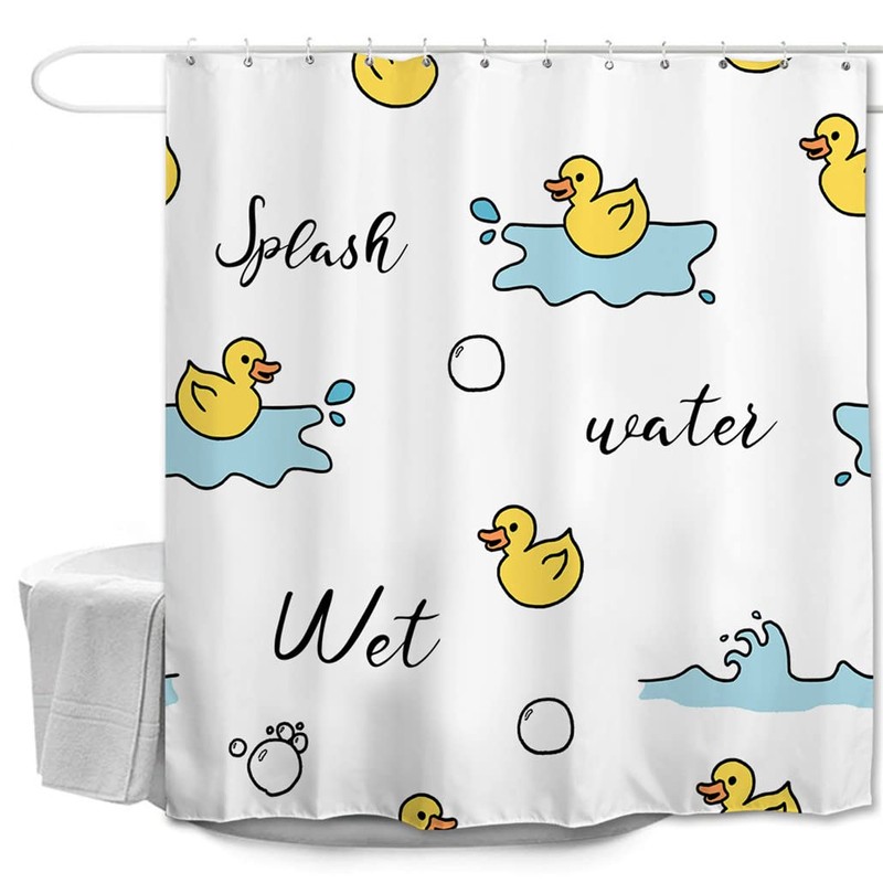 goodbath Duck Shower Curtain, Waterproof Anti Mould Proof Resistant Bath