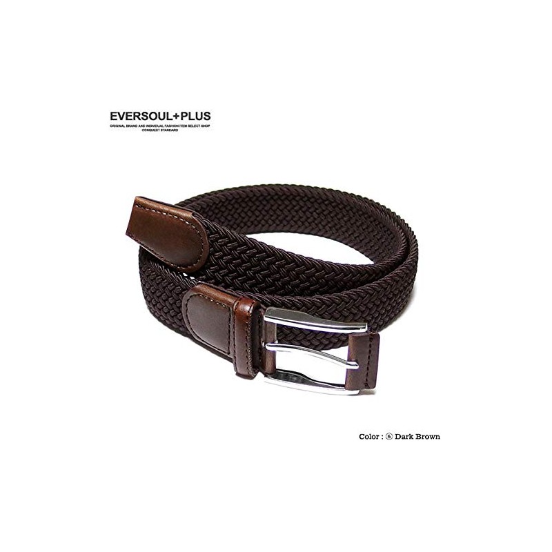EVERSOUL Mesh Belt, 10 Colors, Stretchable, Elastic Belt, Braid, Business,