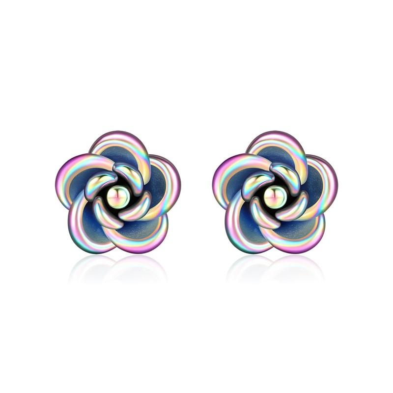 Onnzin Titanium Earrings,Hypoallergenic Rose Earrings for Sensitive Ears