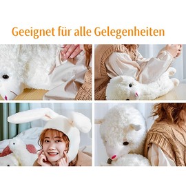 CUEMOON Stand Alpaca Plush Toy, White Cuddly Alpaca, Llama Soft Toy Gift for Children Girls Lovers