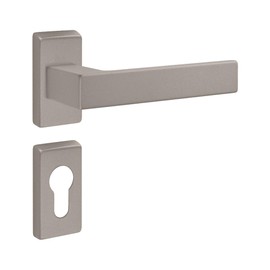 Gedotec Narrow Frame Handle Set Aluminium 1 Set Door Fitting Door Handle Room Door on Narrow Rosette PZ Cylinder Handle Pair Nickel Push 1317 Door Set Including Mounting Material