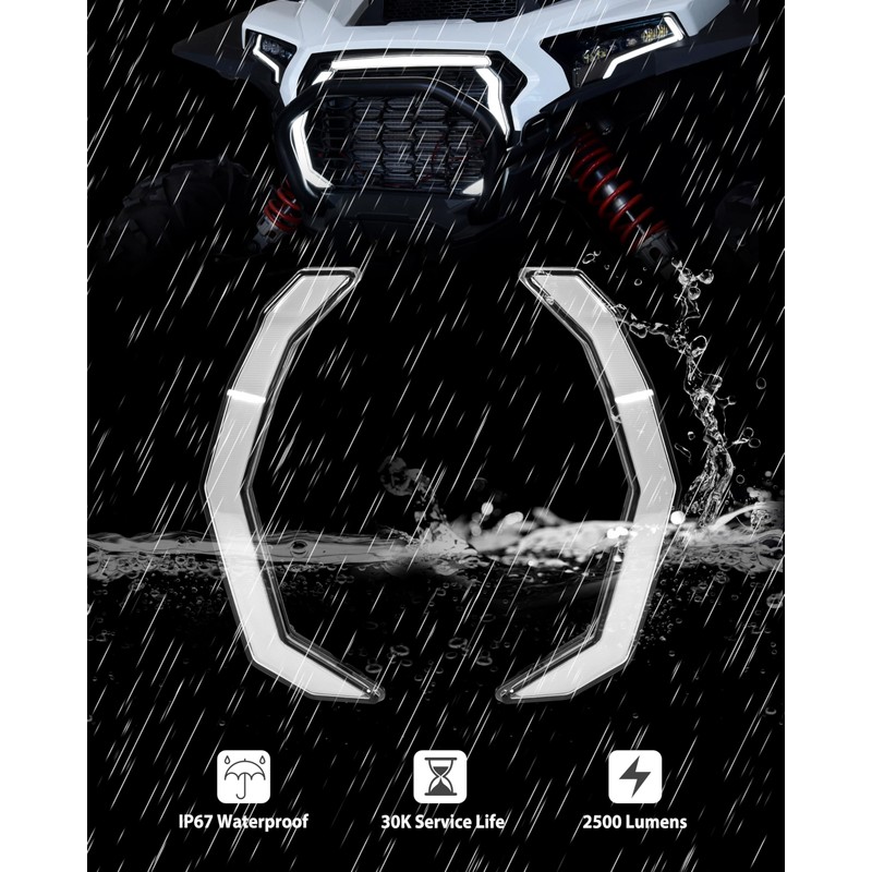 SLORIMOD LED Grille Accent Fang Lights for Polaris RZR XP
