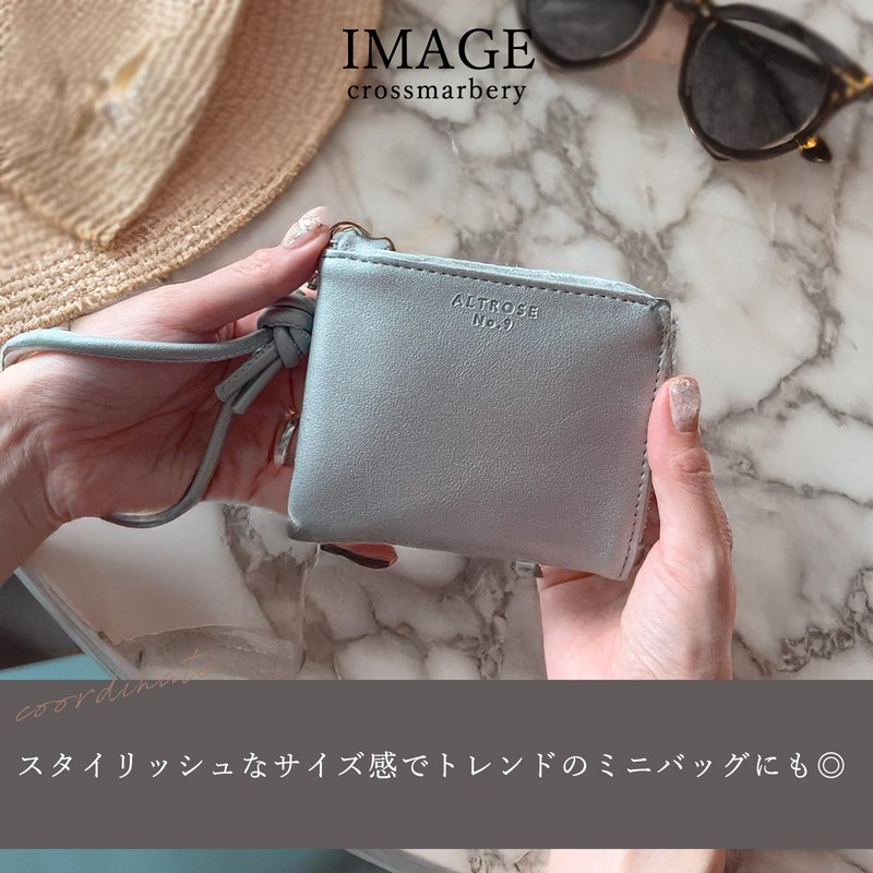 Cross Marberry R74 L-Shaped Zipper Mini Wallet, Thin, Synthetic Leather,