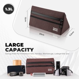 ROCKBROS Bike Handlebar Bag Bicycle Front Bag Top Tube Bag for Mountain Road Bike Cycling Storage Bag with 3 Hook and Loop Fasteners 6 Colors Approx. 1.6L