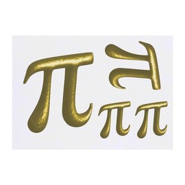 Azeeda 4 x 'Pi-Symbol' Temporäre Tattoos - Wasserfest, Hautfreundlich & Ungiftig · Transfers in Verschiedenen Größen (TO00072740)