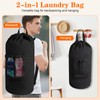 Canvas backpack laundry bag, laundry backpack with shoulder straps and