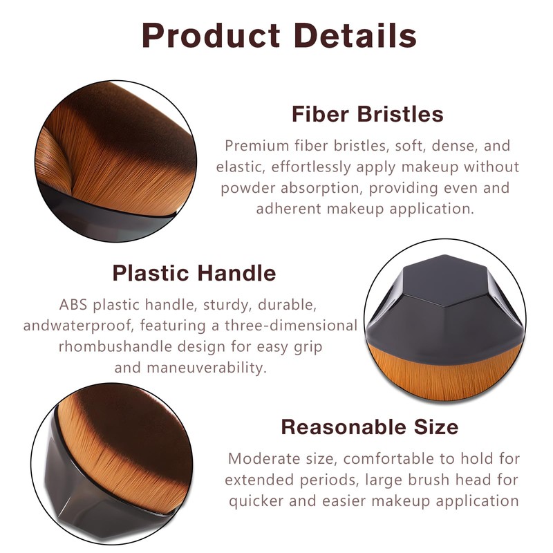 Hexagon Flat Top Kabuki Foundation Brush with Protective Case for