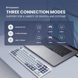 jeefull power 75% Wireless Mechanical Gaming Keyboard with TFT Screen & Knob, Hot swappable Mechanical Keyboard,Pre-Lubricated,2.4G/BT/USB-C,Gasket Office Keyboard, LED RGB Gaming Keyboard