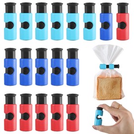 Epicover 48 Pcs Bread Bag Clips for Food, Squeeze and Lock Bag Closure Clips, Reusable Plastic Food Bag Seal Clips for Snack Bags, 3 Colors