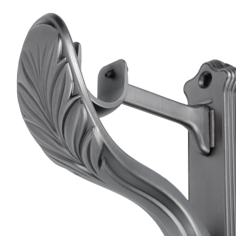 Tsnamay Curtain Rod Brackets Holders Wall Mount Brackets,Matte Black