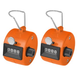 TOPTIE 2 PCS 5 Digit Pulling Counters, Mechanical Pulling Stroke Counters for Instrument-Orange