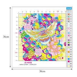 YMJD DIY Kit Cross Stitch Cross Stitch Embroidery Kit Printed 11K DIY Embroidery Kit Cross Stitch Bee 36x36cm