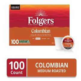 Folgers Medium Roast K-Cup Coffee Pods, 100% Colombian, 100 ct.