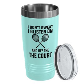 Badminton Player Teal Edition Viking Tumbler 20oz - Off the court - Badminton Player Racket Sport Theme for Athlete Net Birdie Court Game