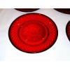 Luminarc 2004 Holiday Plates Set of 4 Red Glass 8"